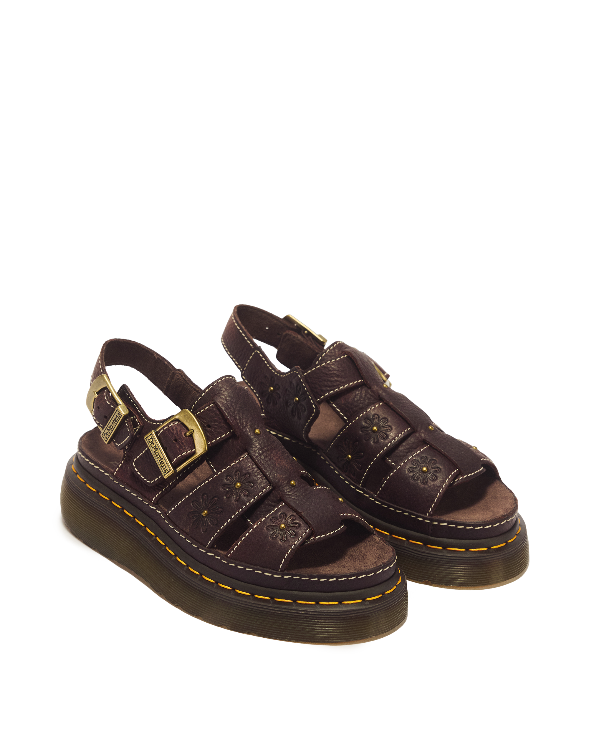 Wrenlie Open Toe Grizzly Leather Fisherman Platform Sandals
