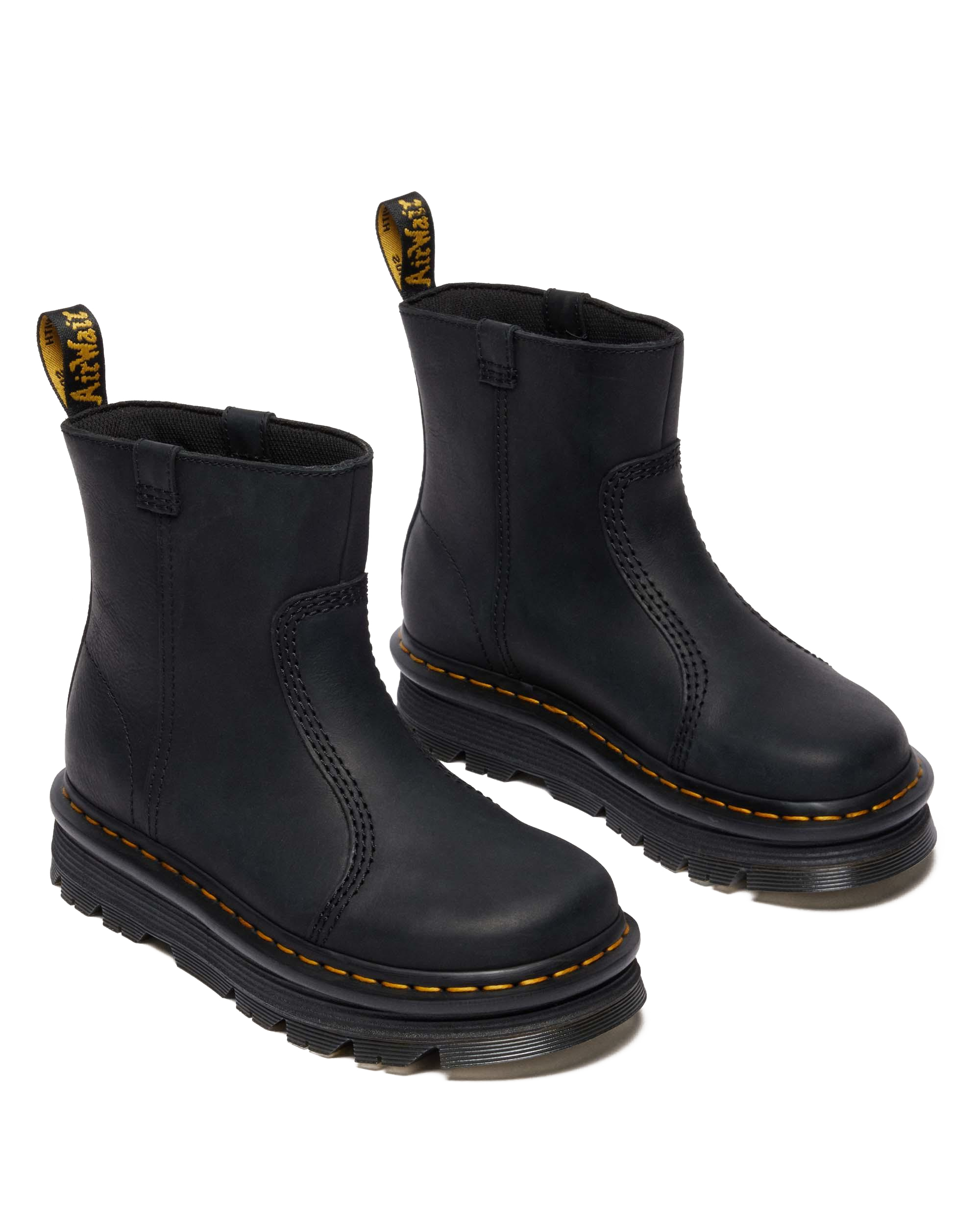 Zebzag Rigger Slip On Leather Boots