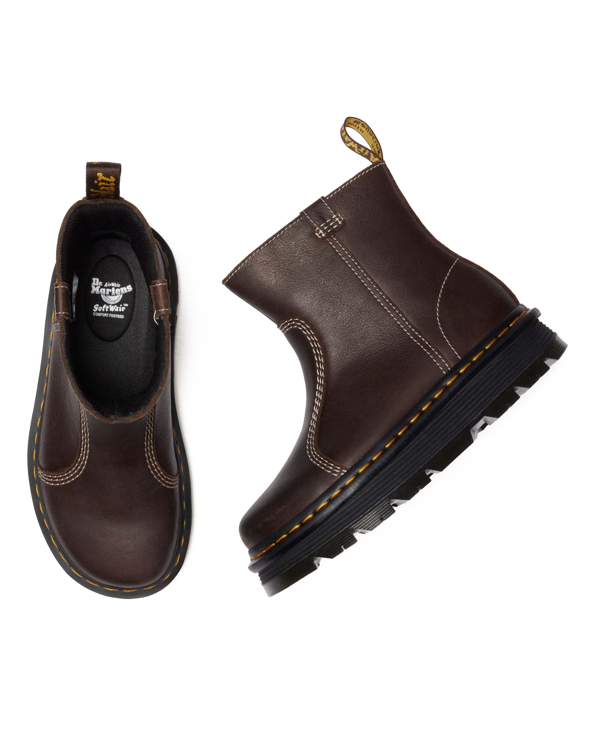 Zebzag Rigger Slip On Leather Boots