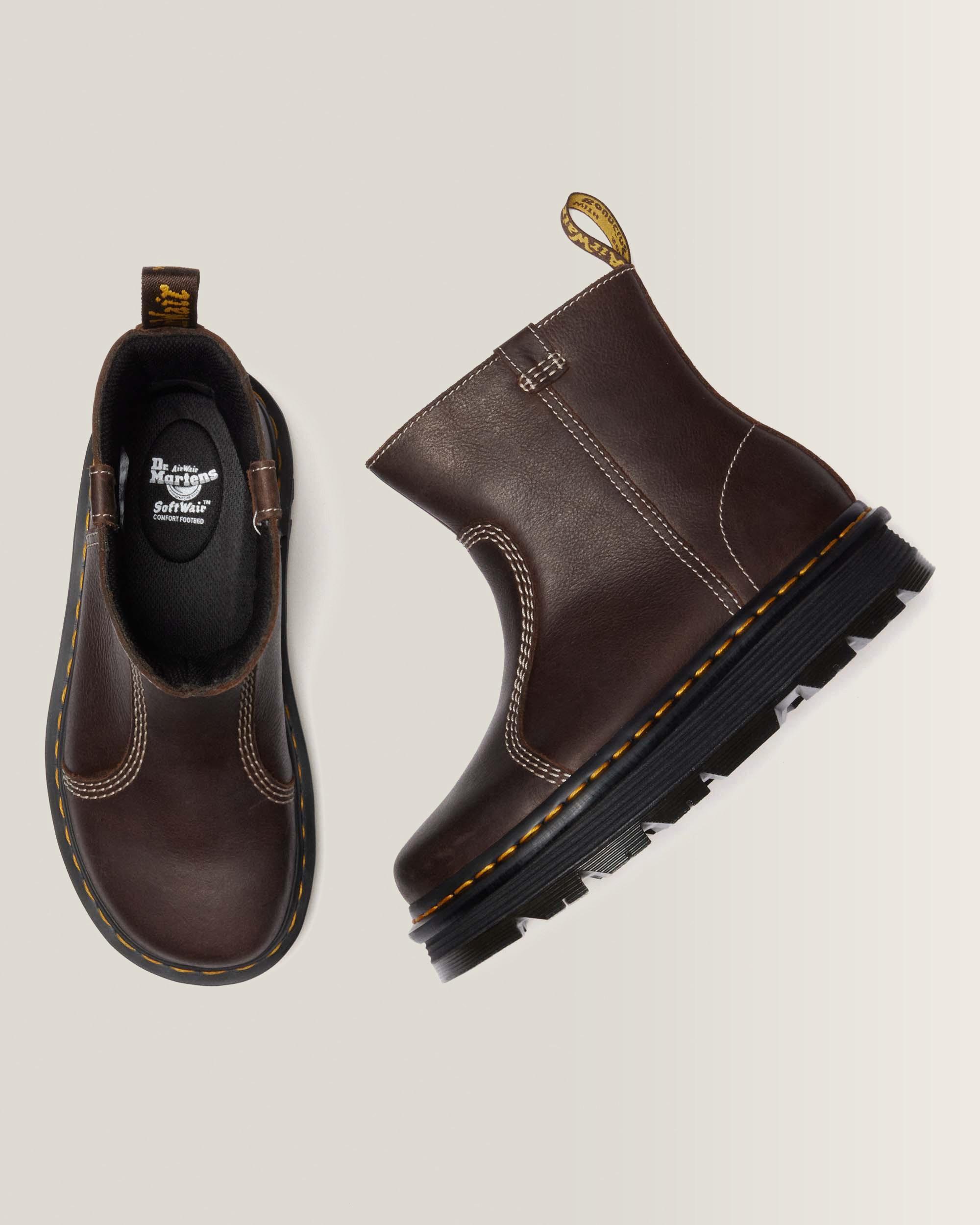 Zebzag Rigger Slip On Leather Boots