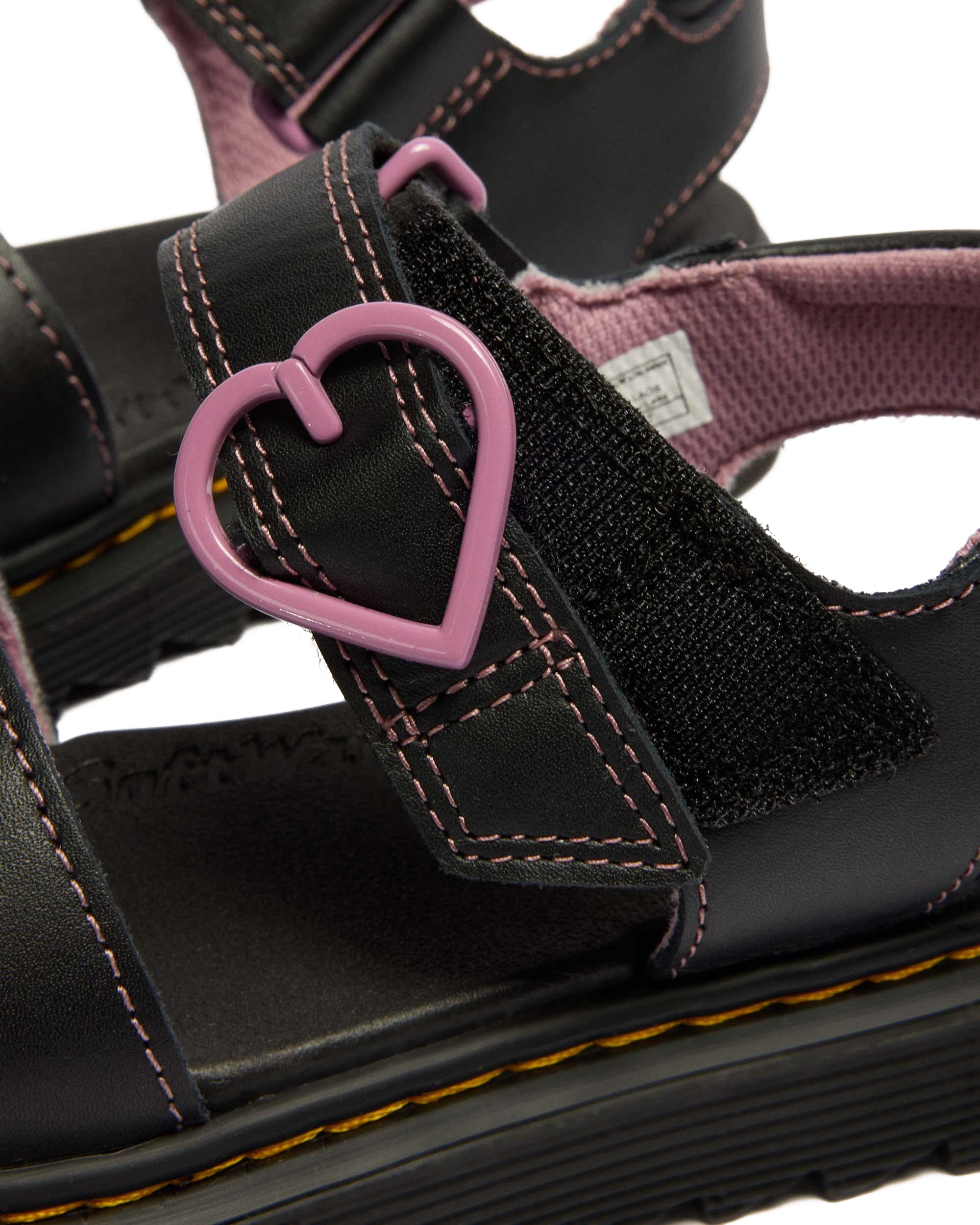 Junior Marlowe II Glitter Heart Leather Strap Shoes