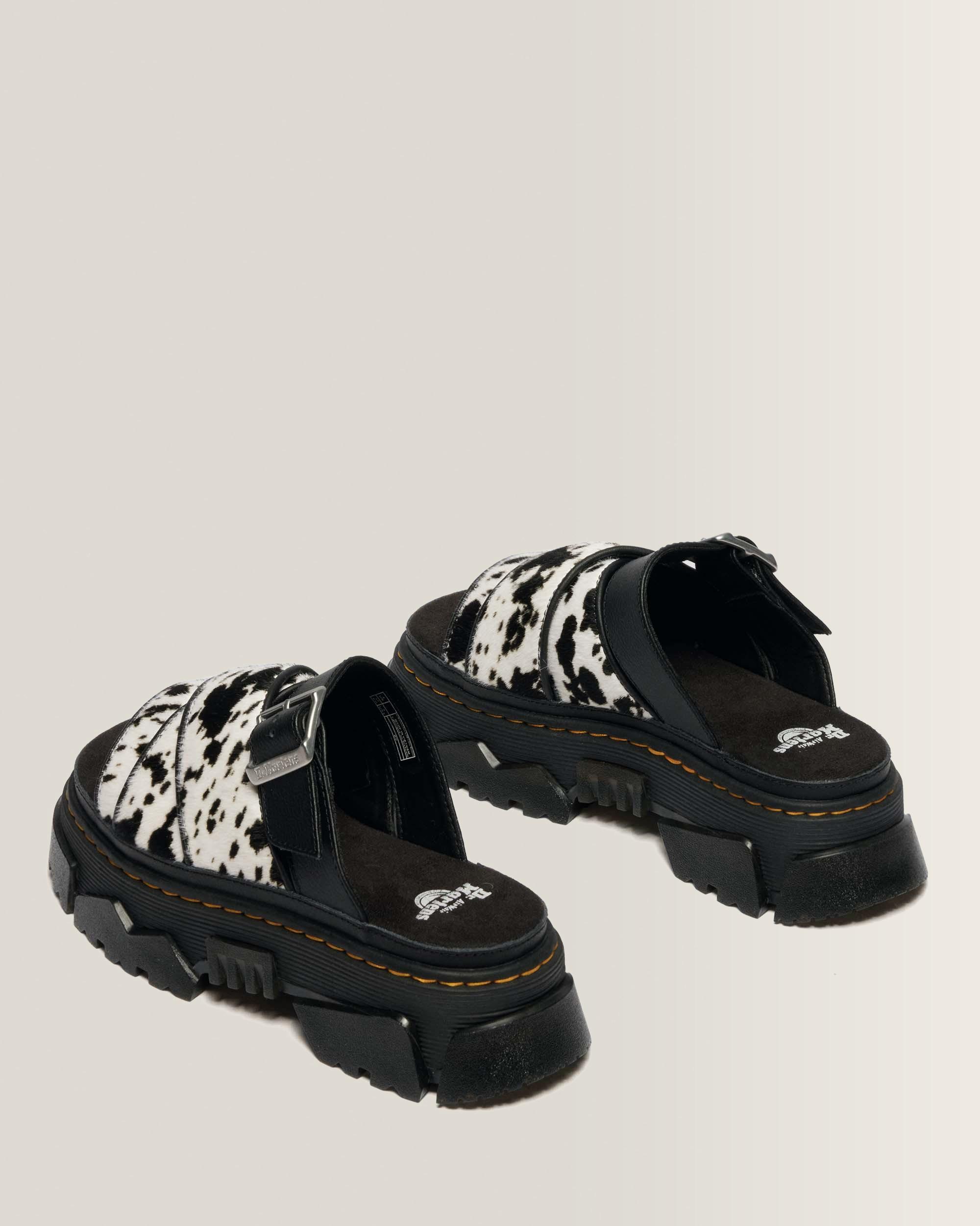 Mattison Slide Dalmatian Hair On Leather Sandals