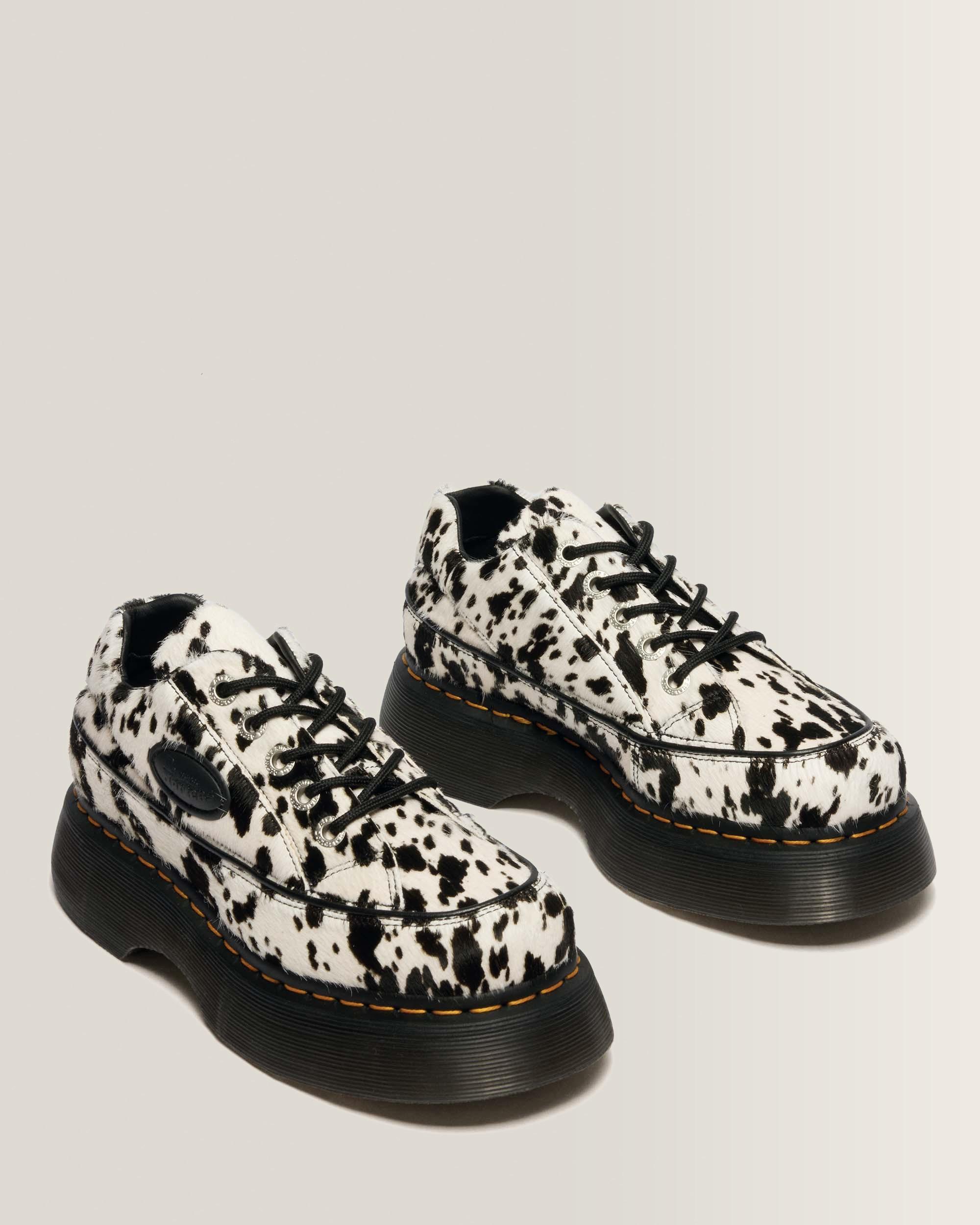 Buzz 5-Eye Dalmatian Hair On Leather Shoes