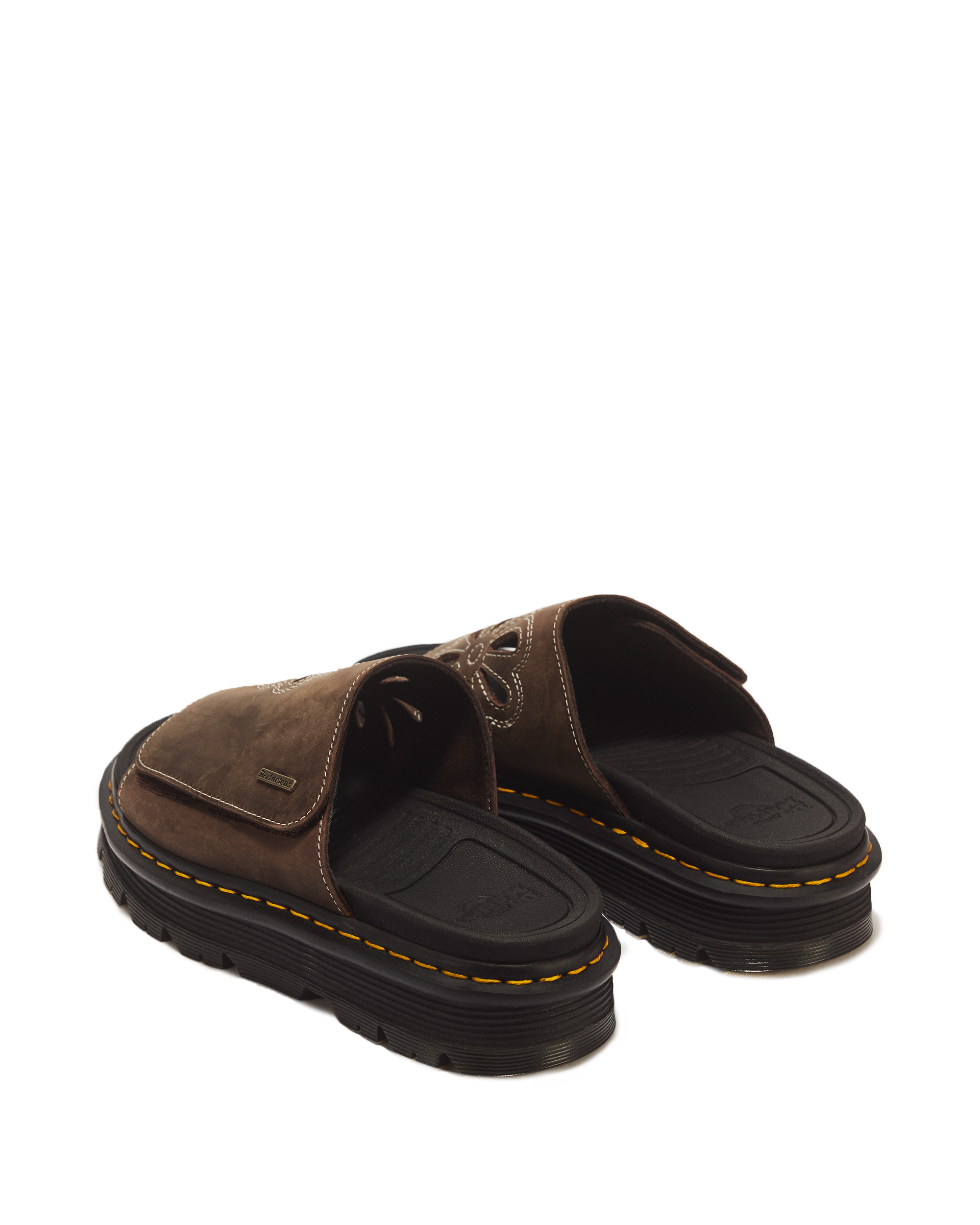Zebzag Flower Crazy Horse Leather Slides