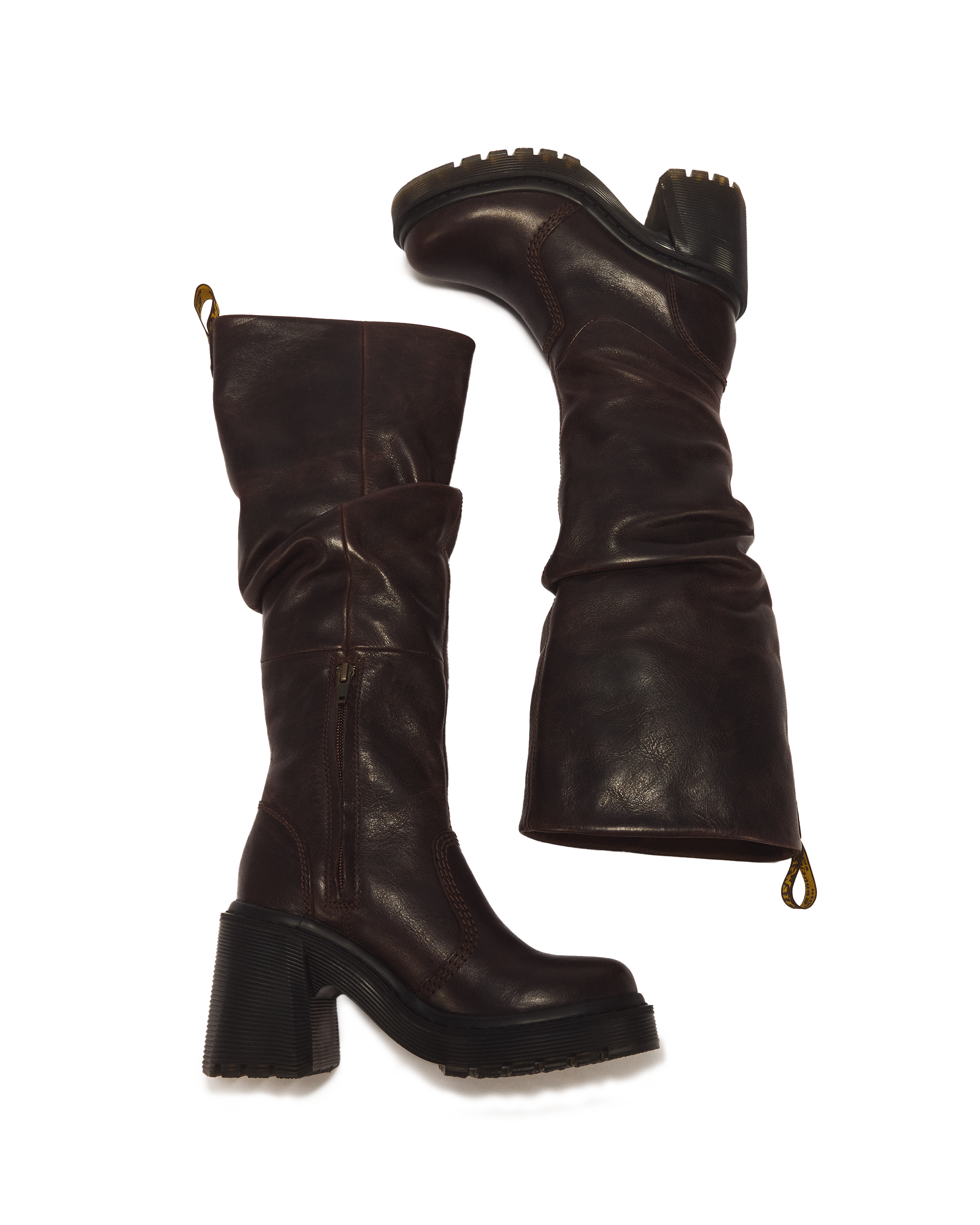 Kasey Kinsley Leather Knee High Heeled Boots