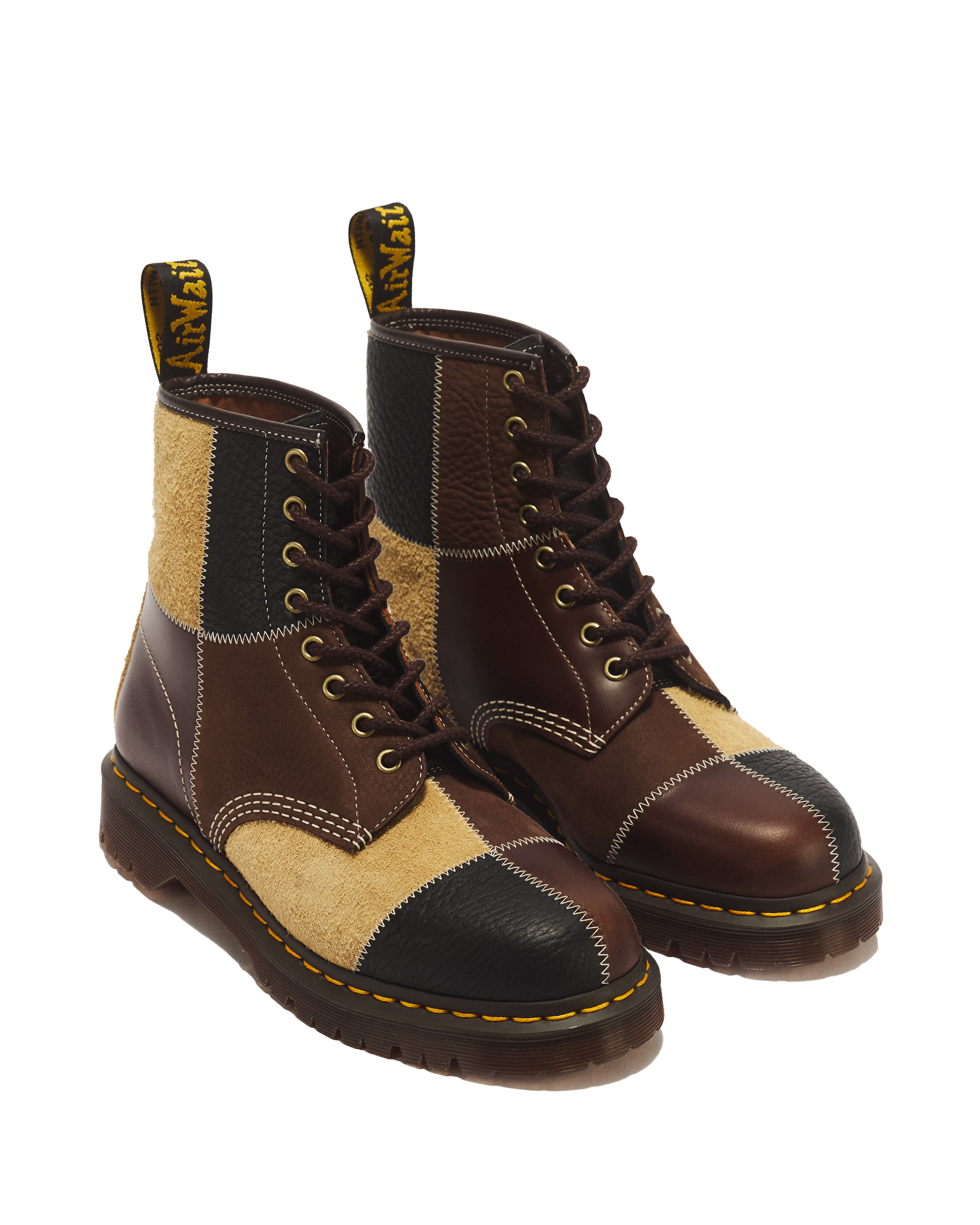 1460 Patchwork 8 Eye Leather & Nubuck Lace Up Boots