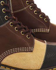 1460 Patchwork 8 Eye Leather & Nubuck Lace Up Boots