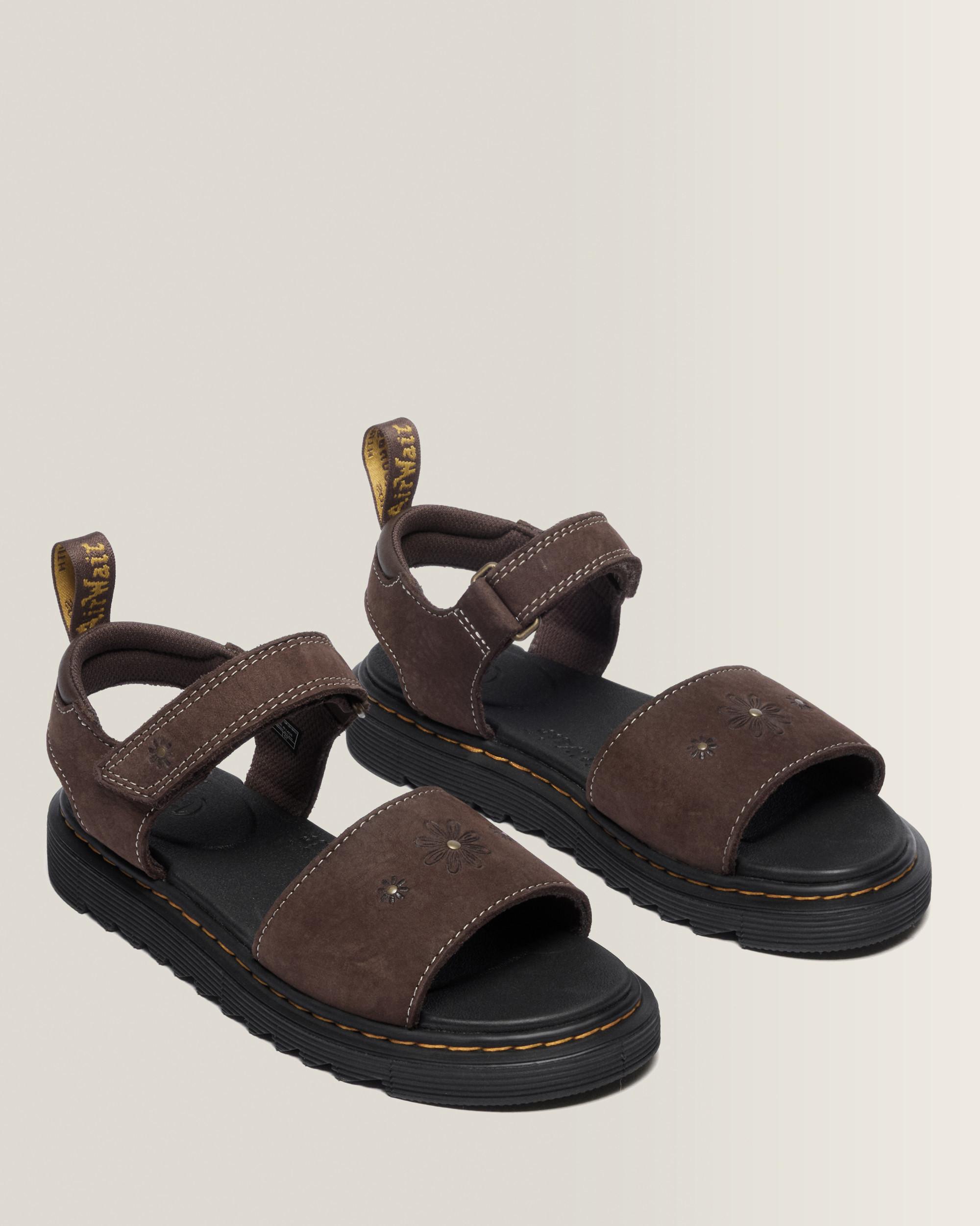 Toddler Marlowe Flower Debossed Nubuck Strap Sandals