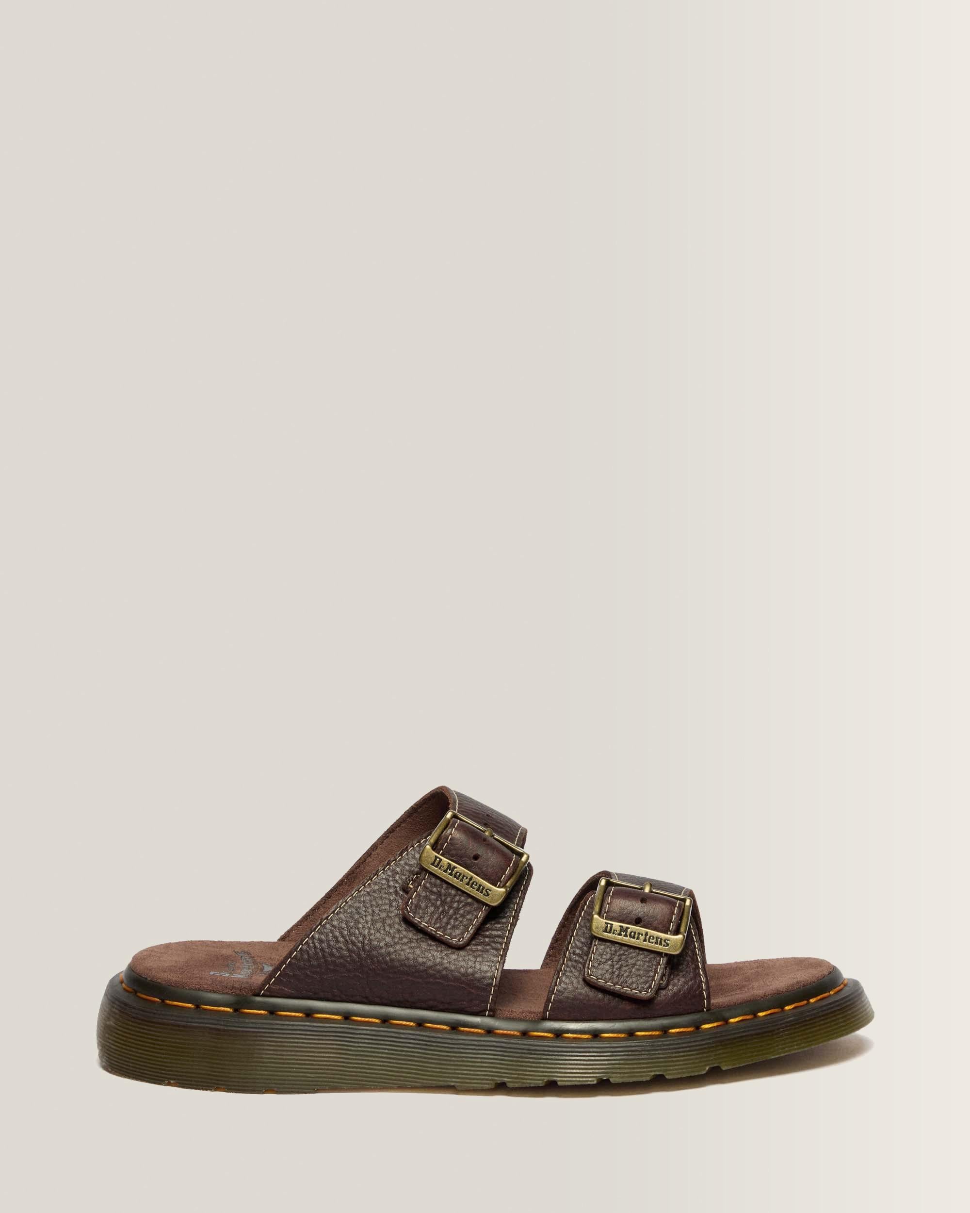 Josef Slide Grizzly Leather Sandals
