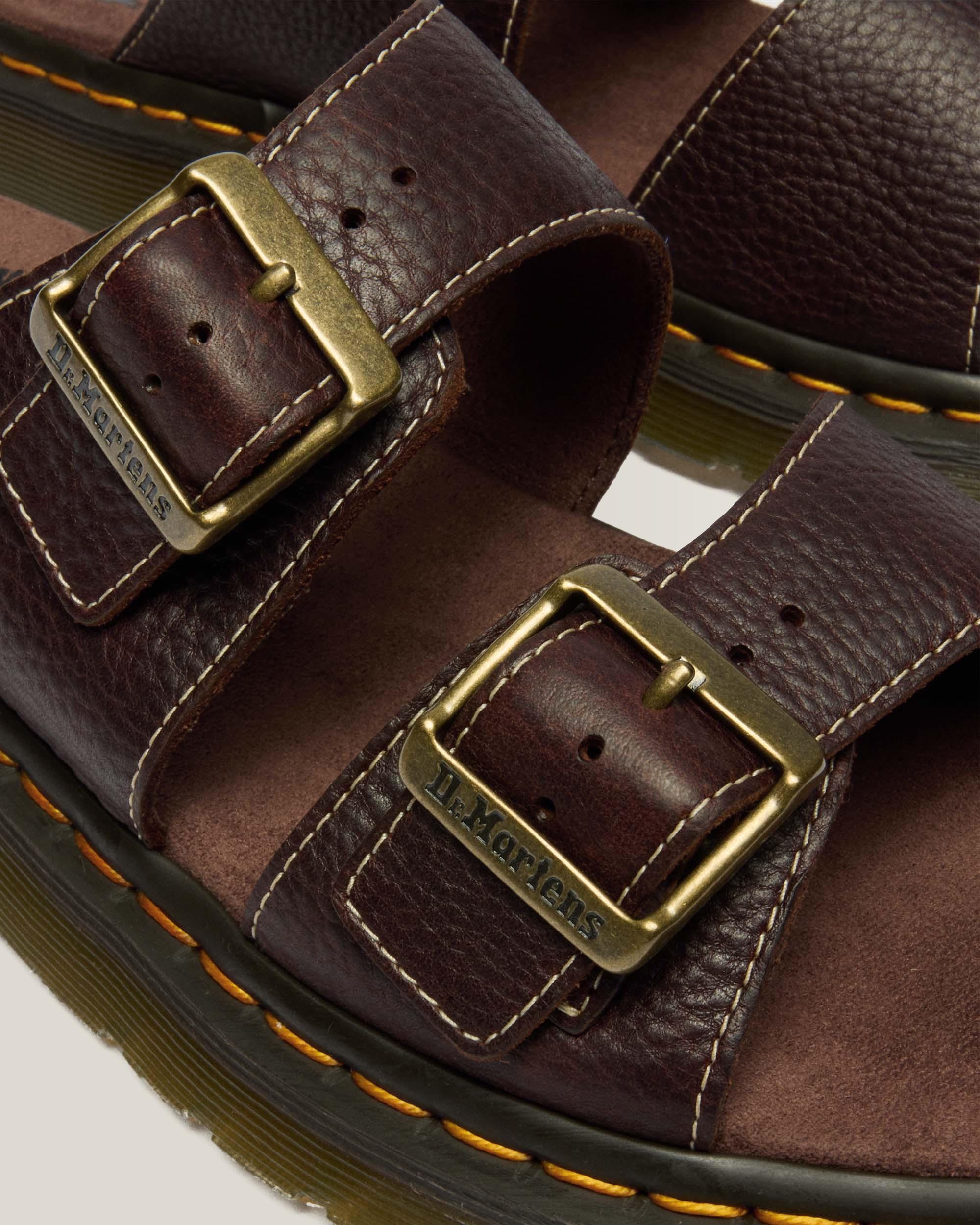 Josef Slide Grizzly Leather Sandals