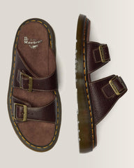 Josef Slide Grizzly Leather Sandals