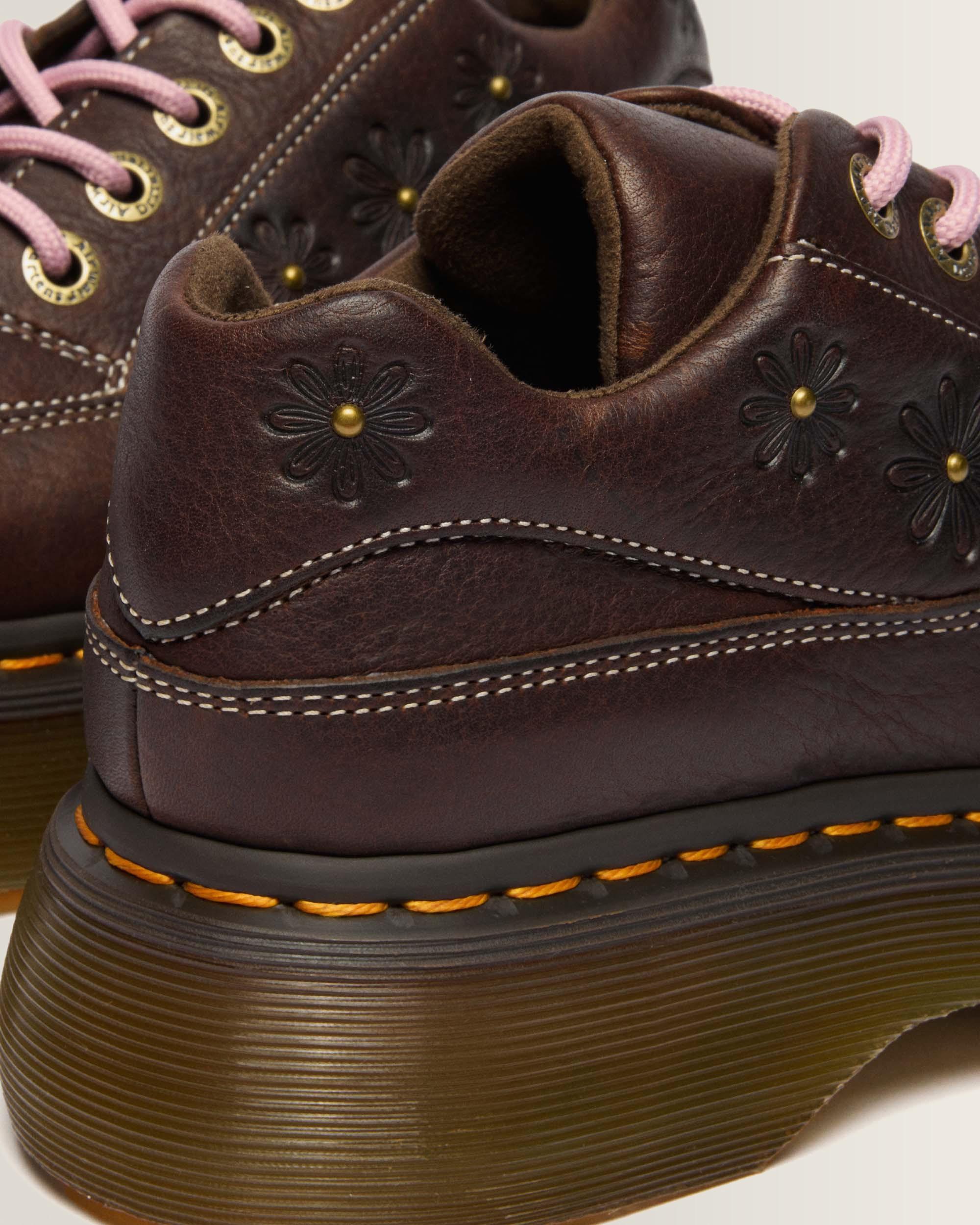 Buzz 5-Eye Flower Grizzly Leather Shoes